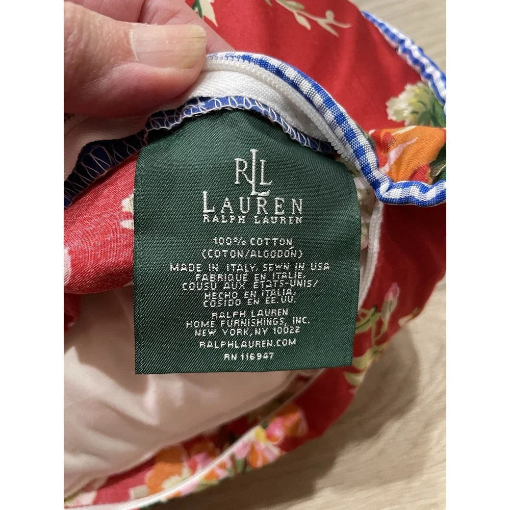 Ralph Lauren BELLE HARBOR Red Floral  Pillow French Country 20
